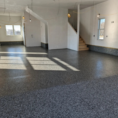 Durable basement floor installed by an epoxy floor basement company in Cincinnati.