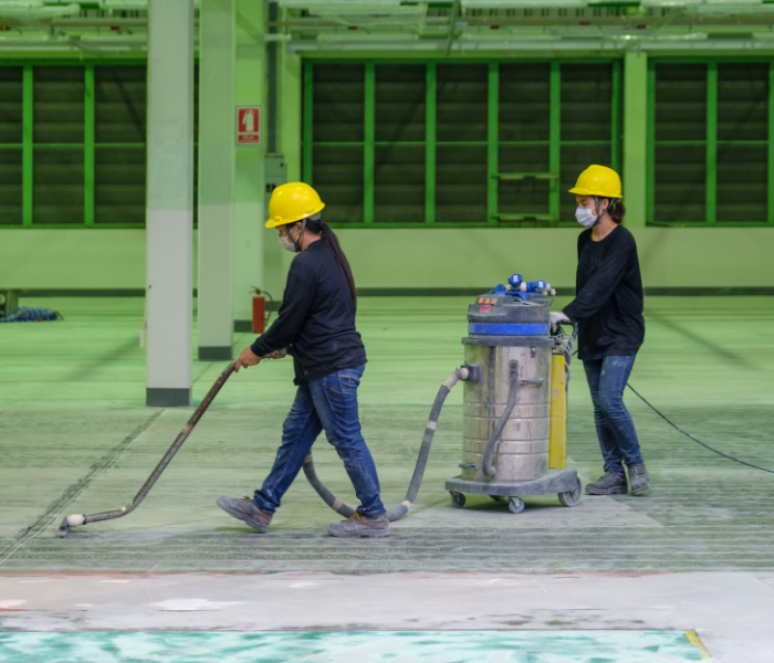 Polished industrial epoxy flooring in a Cincinnati distribution center.